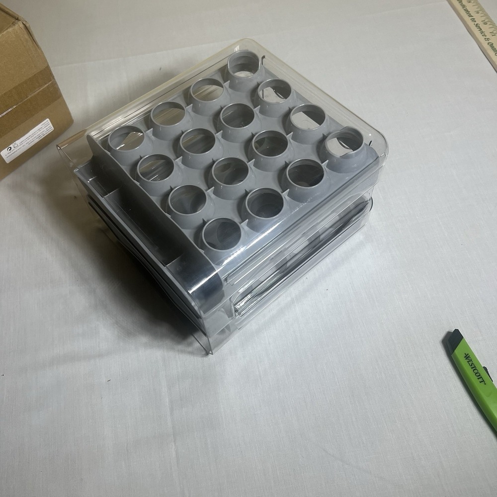 Stackable 32 Egg Refrigerator Storage Container 2 Tier Clear Plastic Egg Holder